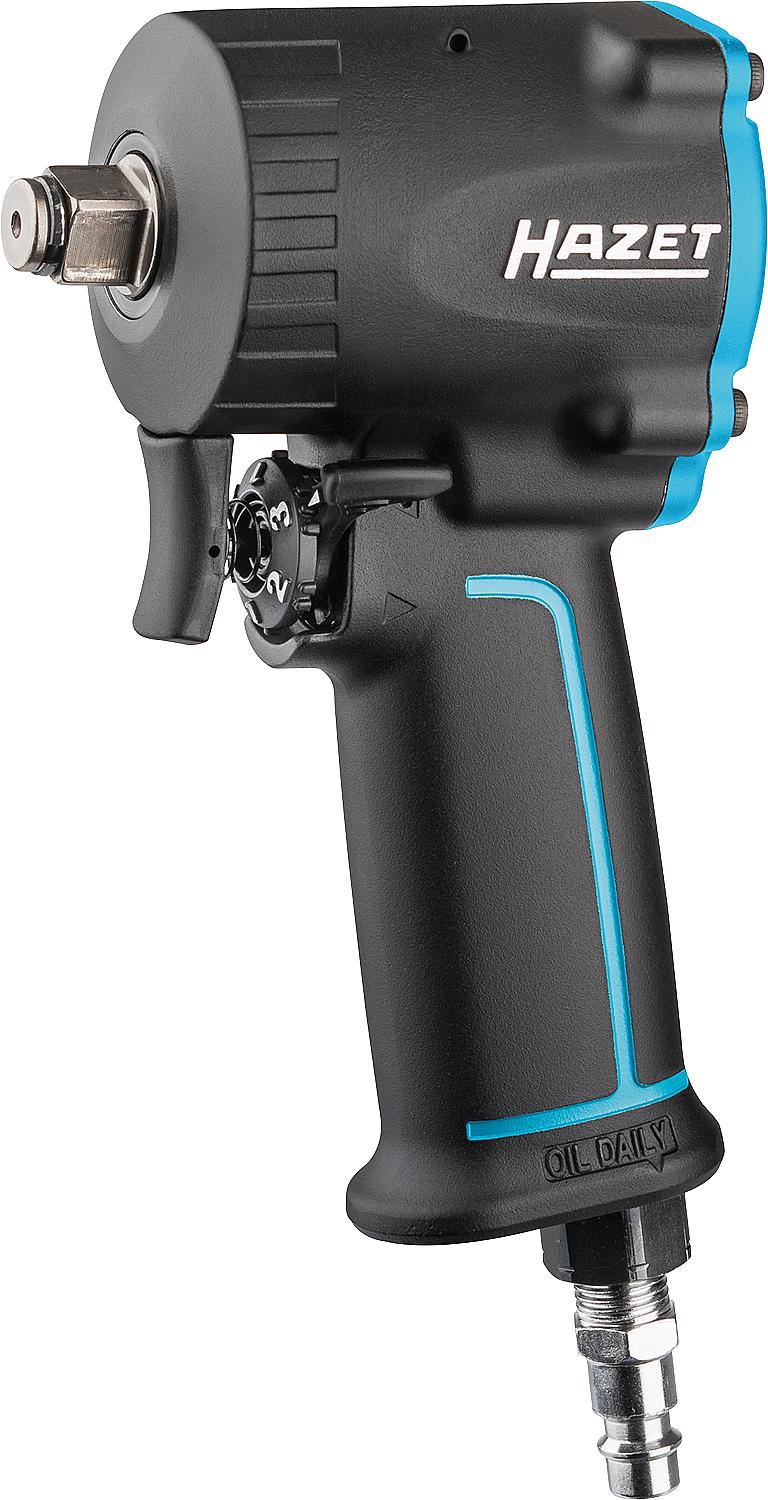 HAZET 1/2" pneumatic impact wrench with 1200 Nm loosening torque, including 7.2 mm nominal width.