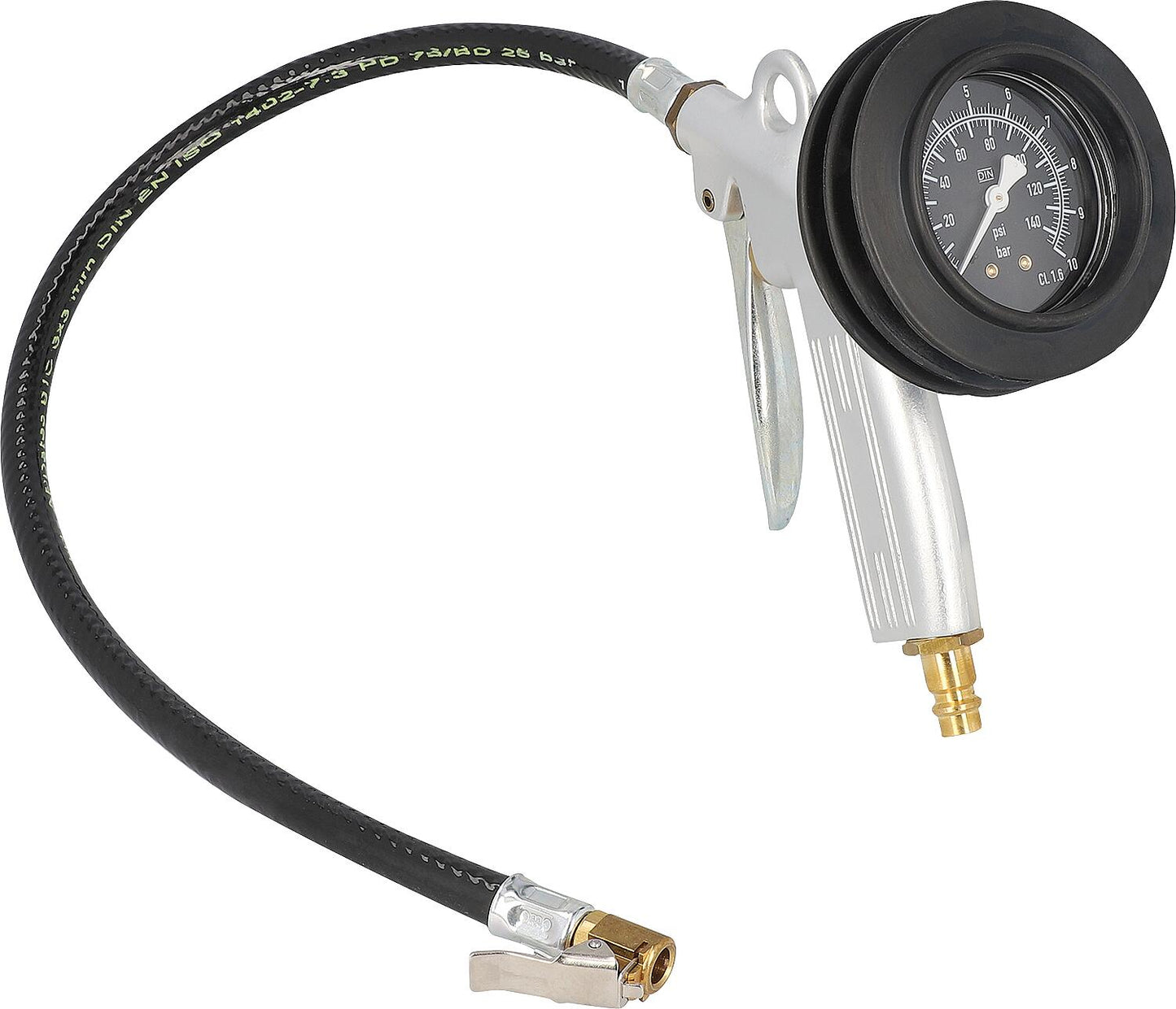 Standard tire inflator with quick-connect fitting, max. operating pressure 10 bar