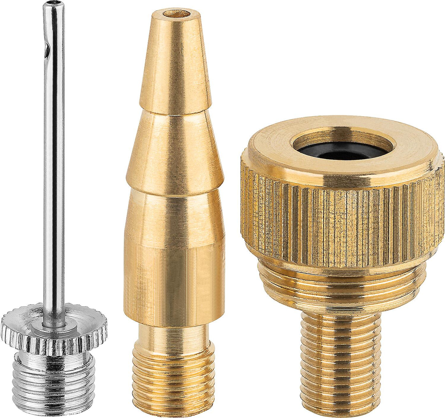 Tire inflator accessory set (bicycle nipple, ball needle, inflatable boat nipple)