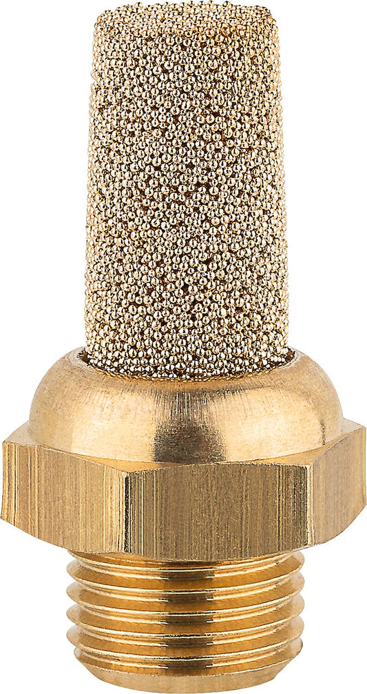 Sintered bronze silencer with sintered brass hexagon G 3/4