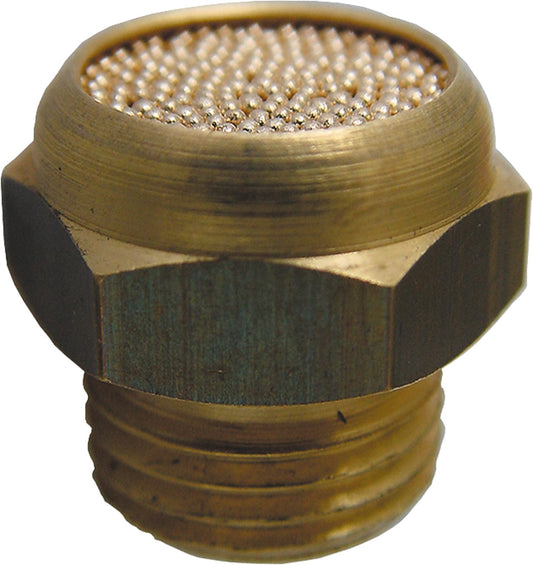 Sintered bronze silencer, flat design with G 3/4 hexagonal drive.