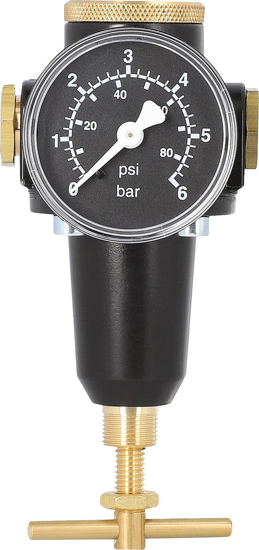 Compressed air pressure regulator G1/4 + G3/8 Control range/scale 0.5 - 3/6 Flow rate 1,000 l/min