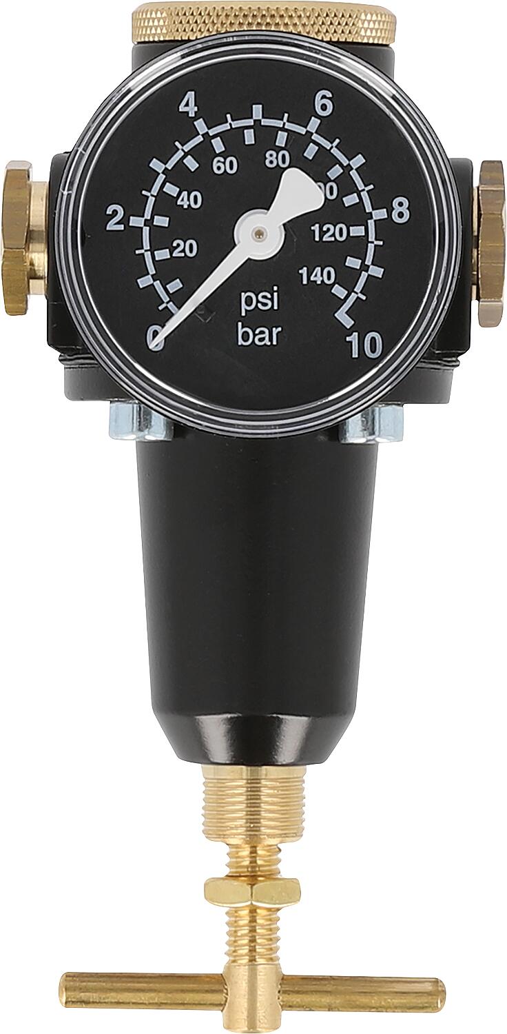 Compressed air pressure regulator G1/4 + G3/8 Control range/scale 0.5 - 3/6 Flow rate 1,000 l/min