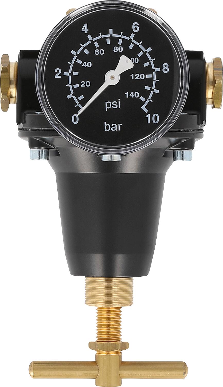 Compressed air pressure regulator G1/4 + G3/8 Control range/scale 0.5 - 3/6 Flow rate 1,000 l/min