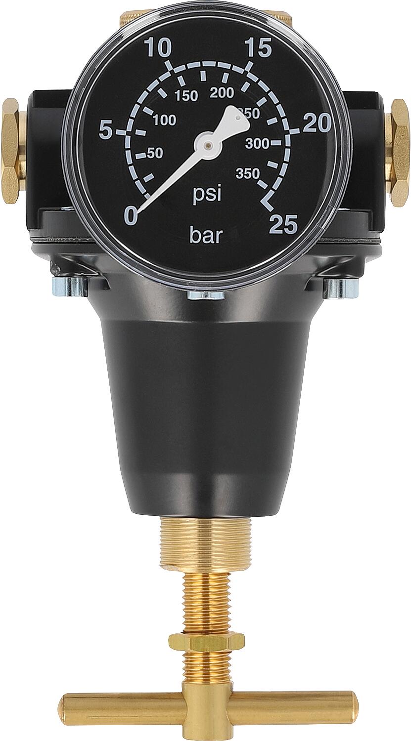 Compressed air pressure regulator G1/4 + G3/8 Control range/scale 0.5 - 3/6 Flow rate 1,000 l/min
