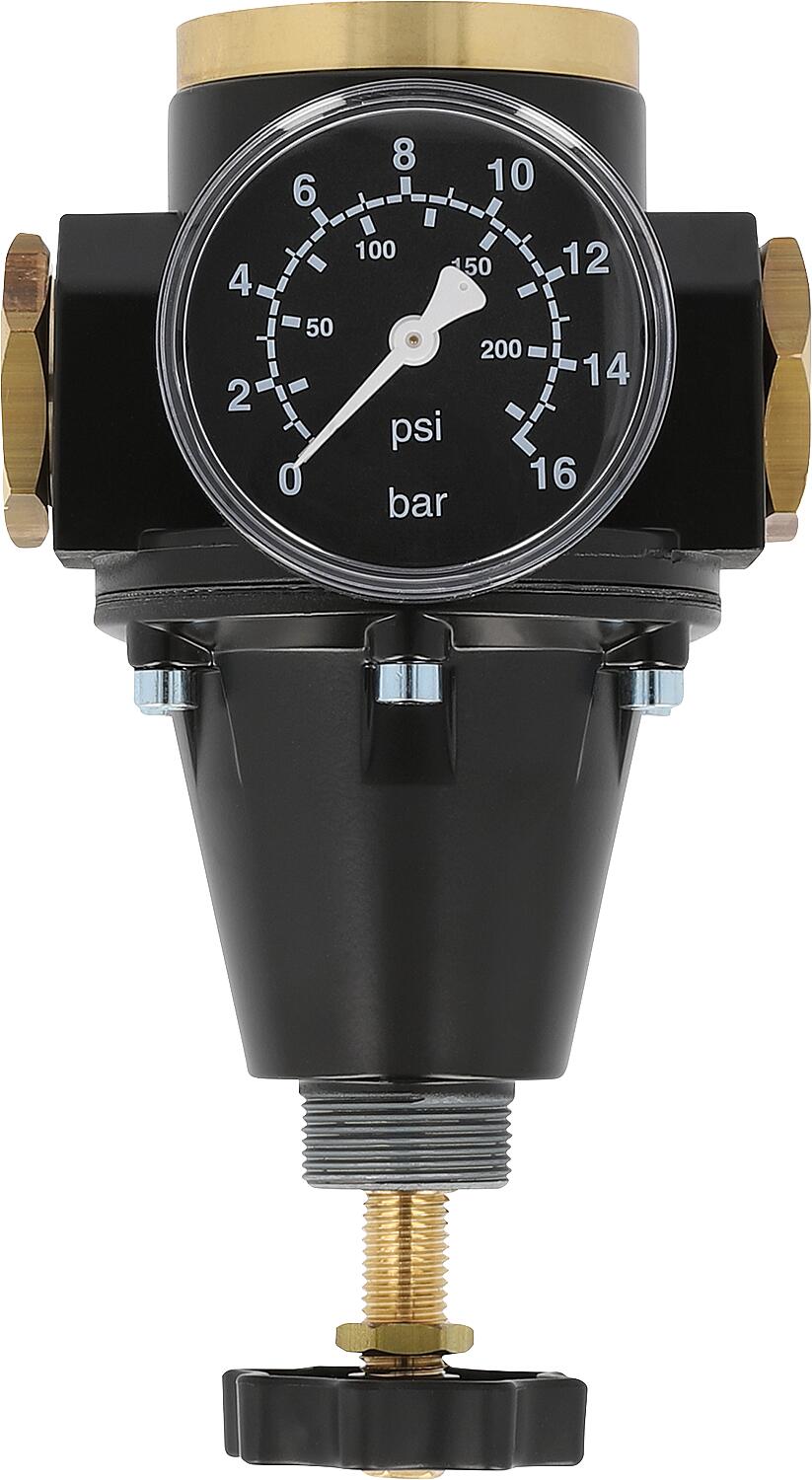 Compressed air pressure regulator G1/4 + G3/8 Control range/scale 0.5 - 3/6 Flow rate 1,000 l/min