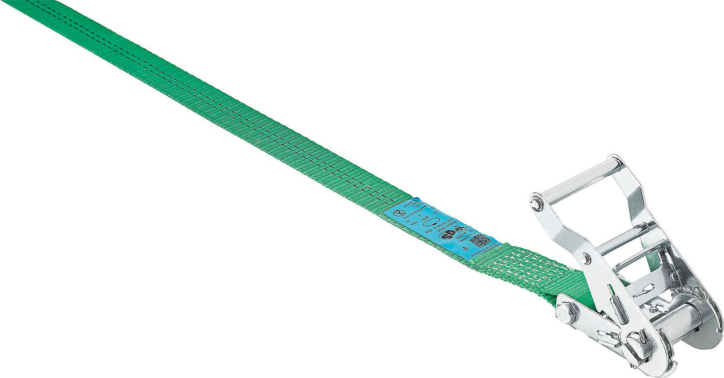 Sangle d'arrimage, monobloc, type 500 DIN EC 12195-2 rouge, sangle 25 mm, longueur 4,0 m.