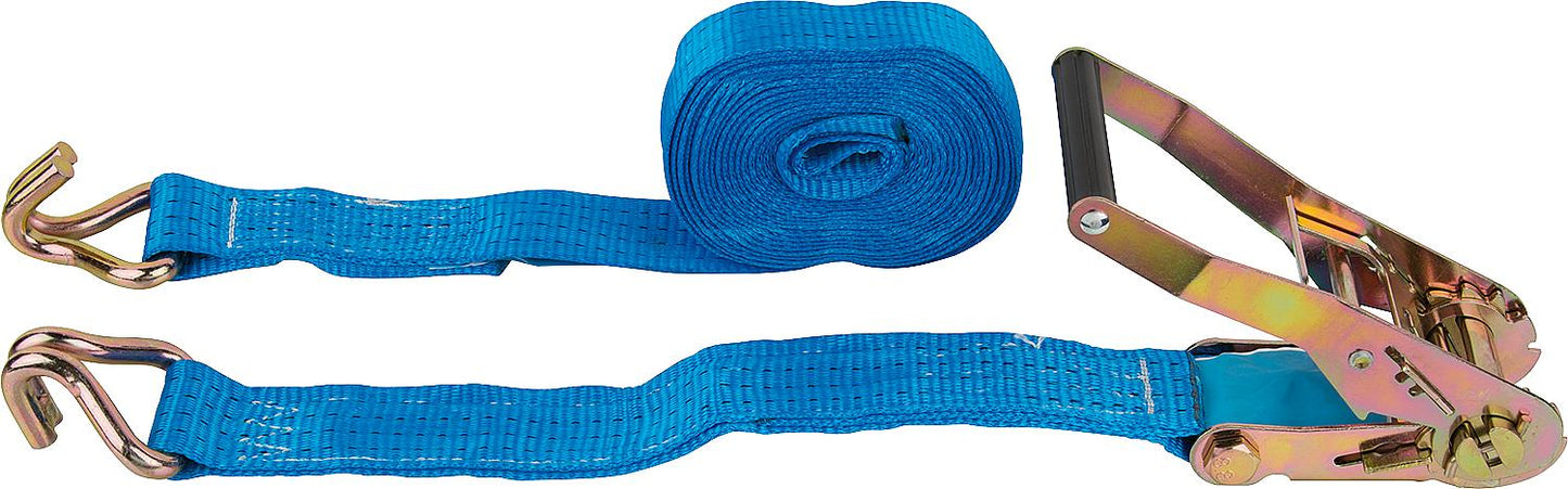 Lashing strap, two-piece, DIN EC 12995-2 green, strap 35 mm, length 5.0 m.