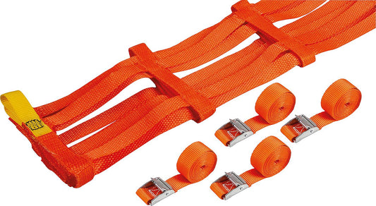 Cargo securing net 825x1025mm, width 25mm with 4 lashing loops 2m