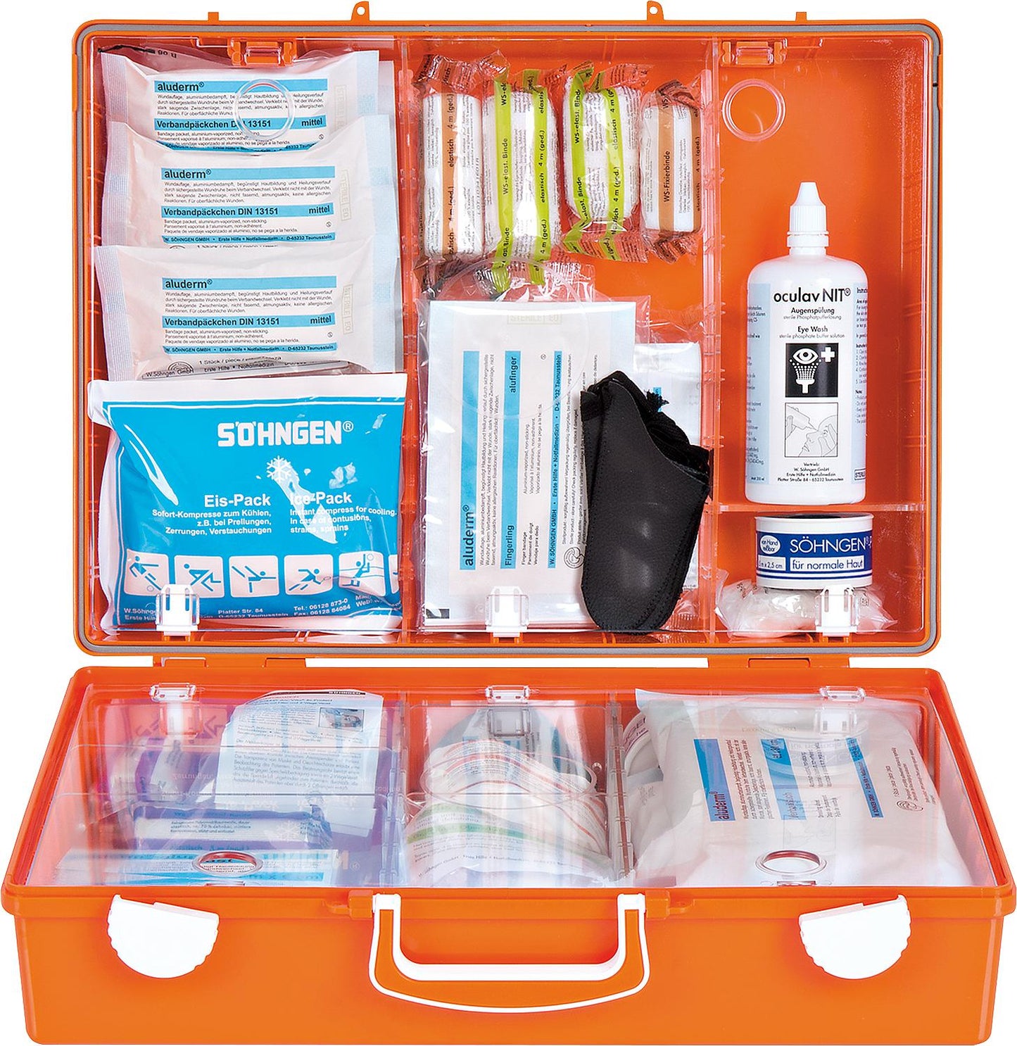 First aid kit specifically for workshops. Dimensions: 400 x 300 x 150 mm
