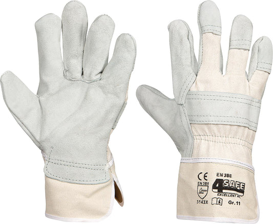 Work glove made of split cowhide leather, size XXL