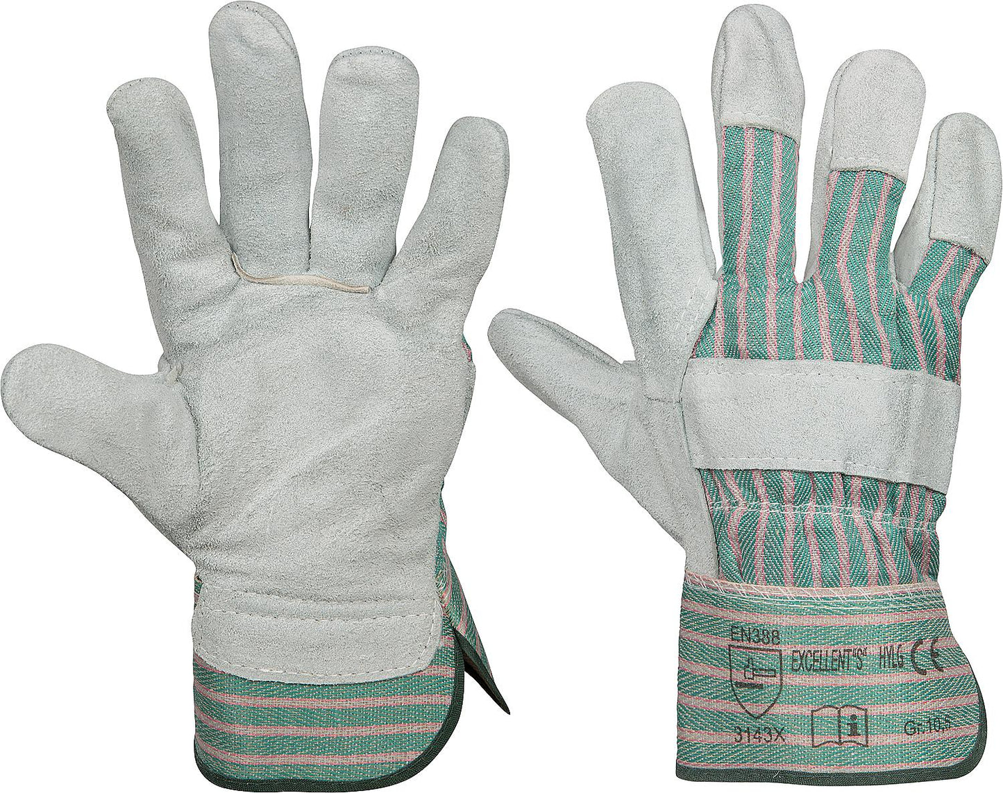Work glove made of split cowhide leather, size XL/XXL