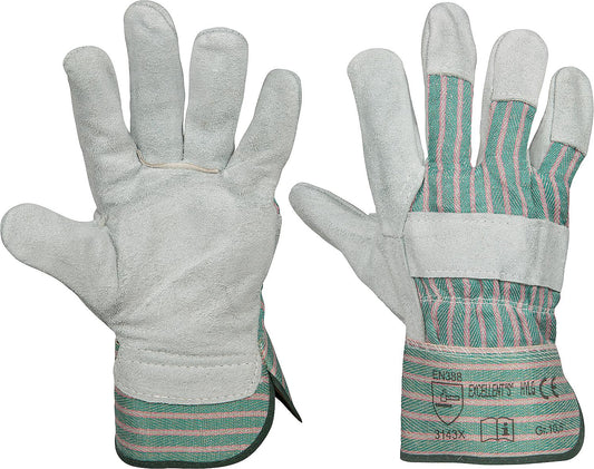 Work glove made of split cowhide leather, size XL/XXL