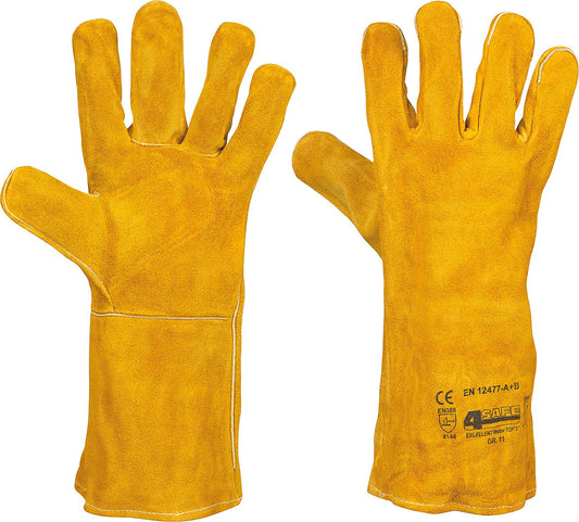Welding glove, split cowhide leather, heat-resistant, size XXL