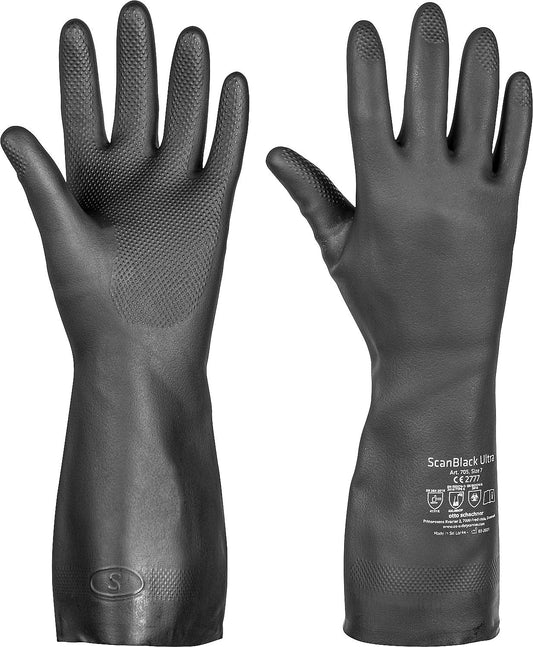 Neoprene work gloves with chemical protection, size S