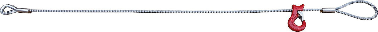 Anchor rope with loop and sliding hook, D: 10mm, 0.8t load capacity, 1m