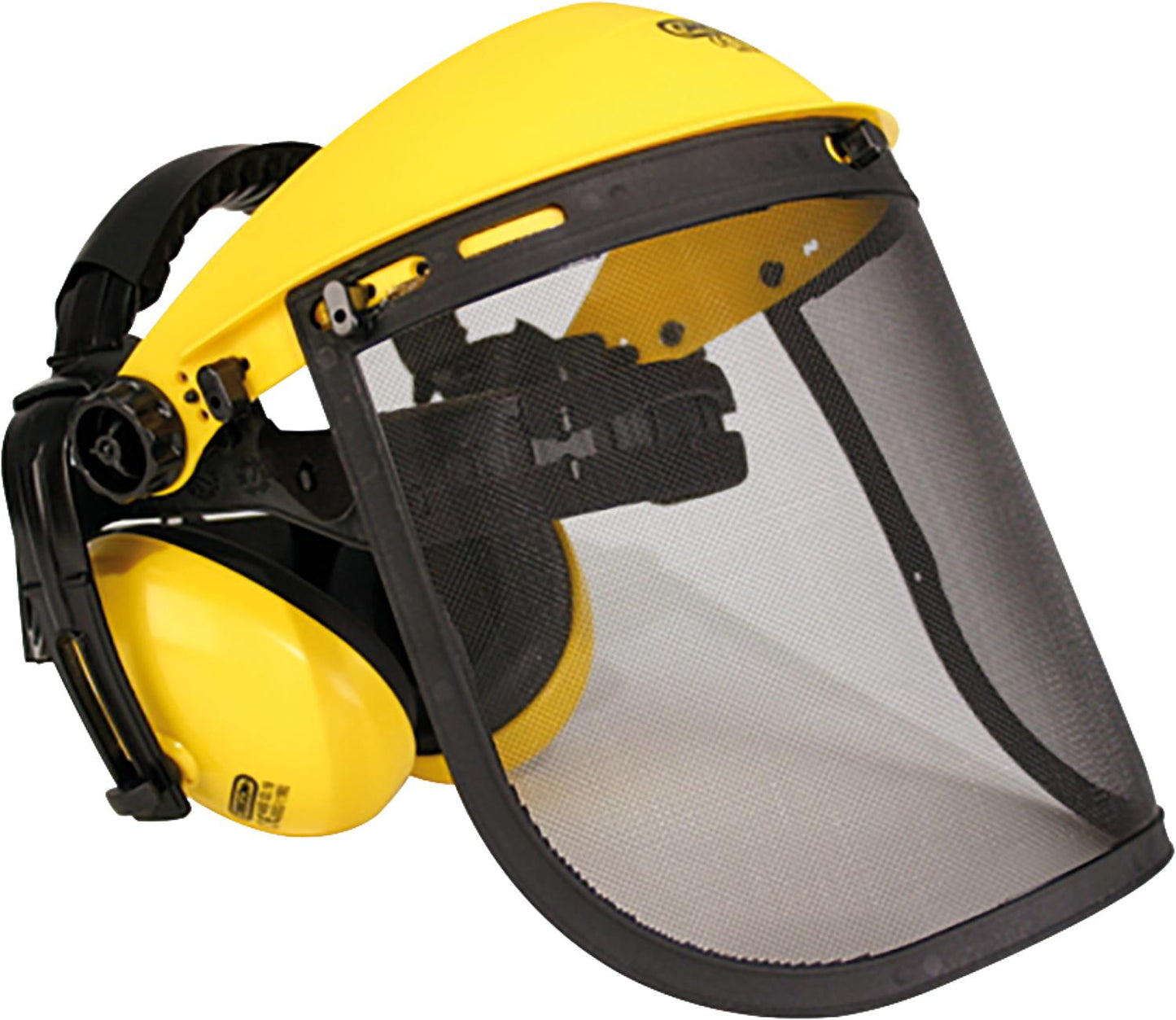 Oregon face and hearing protection with headband, mesh visor and hearing protection