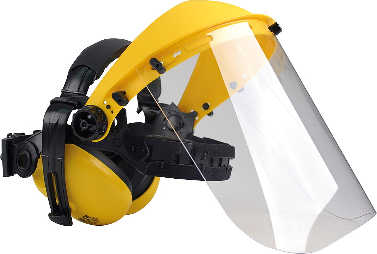 Oregon face and hearing protection with headband, mesh visor and hearing protection