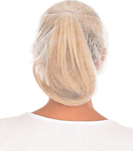 Bettina beret caps, white, ø 53 cm | PP dispenser box, pack of 100