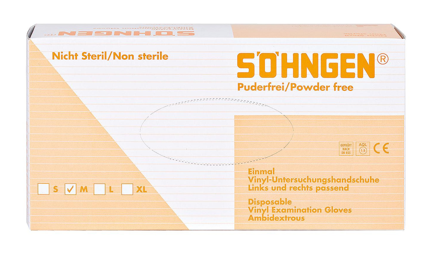 Gants de protection en vinyle, sans poudre, taille M, paquet de 100, 1010168