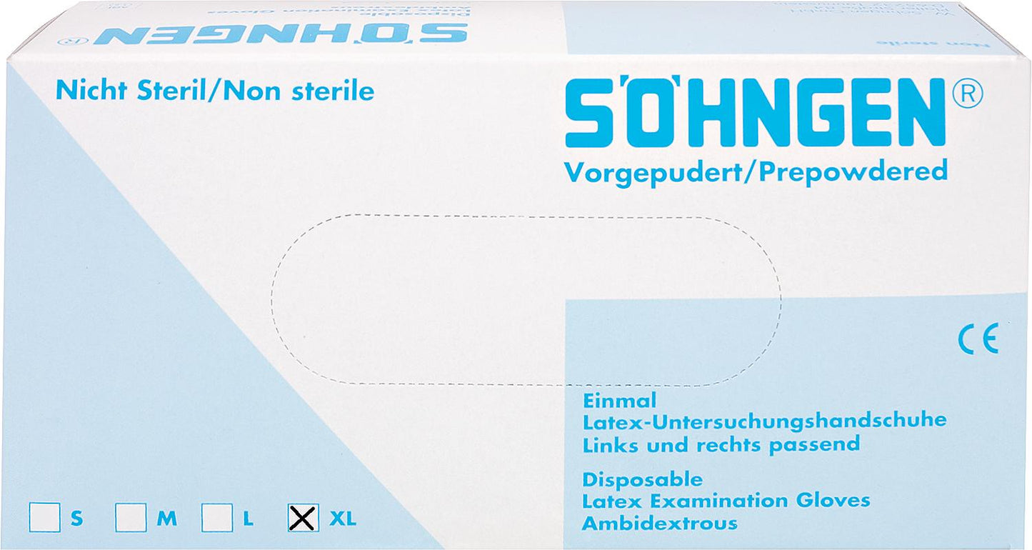 gants de protection en latex poudrés
