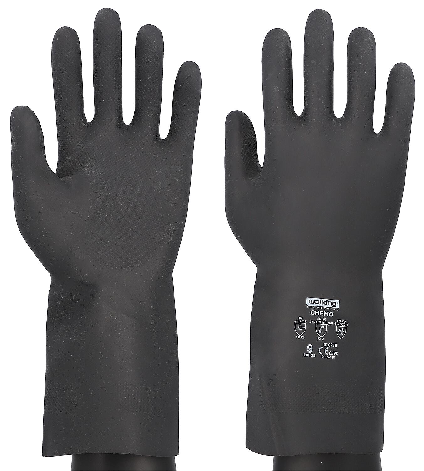 Latex glove CHEMO, black, extra strong, size XL, pair
