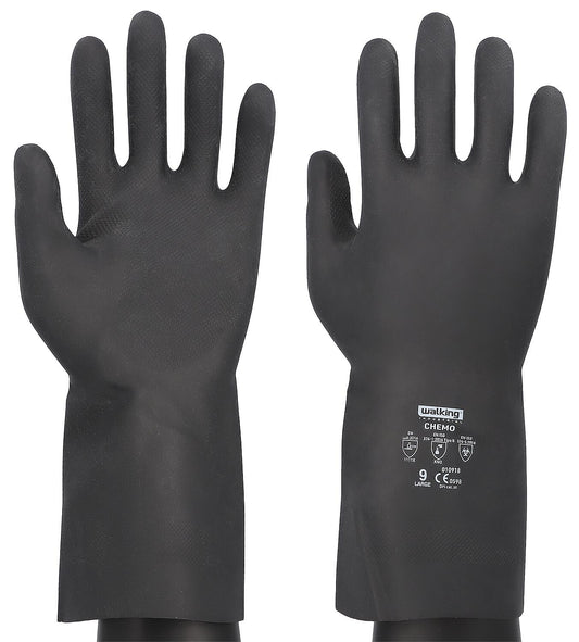 Latex glove CHEMO, black, extra strong, size XL, pair