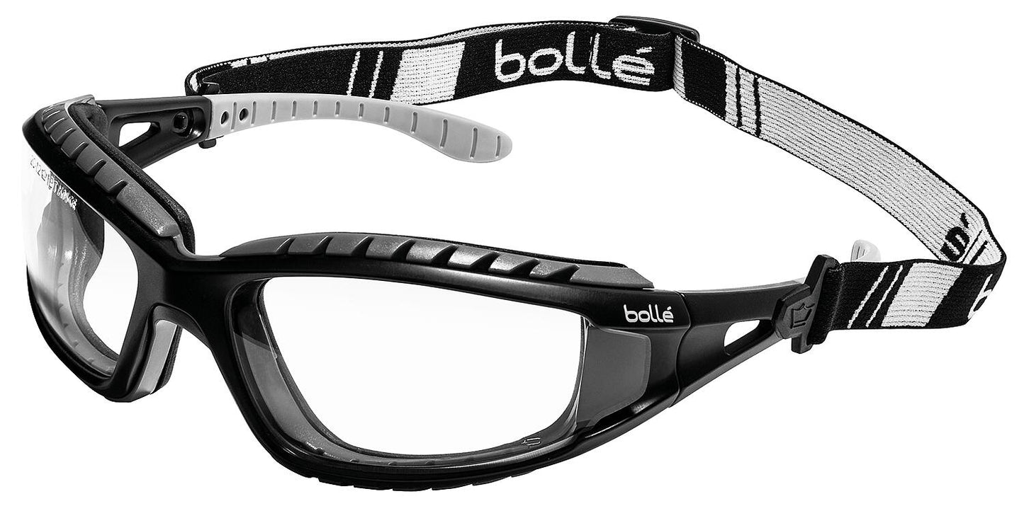 TRACKER II safety glasses, black/grey, clear PC, TRACPSI