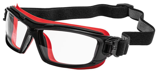 ULTIM8 safety goggles with headband, black/red, ULTIPSI