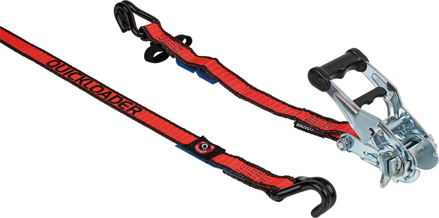 Ratchet lashing strap, two-piece hybrid with magnet, 600kg 5.5m red
