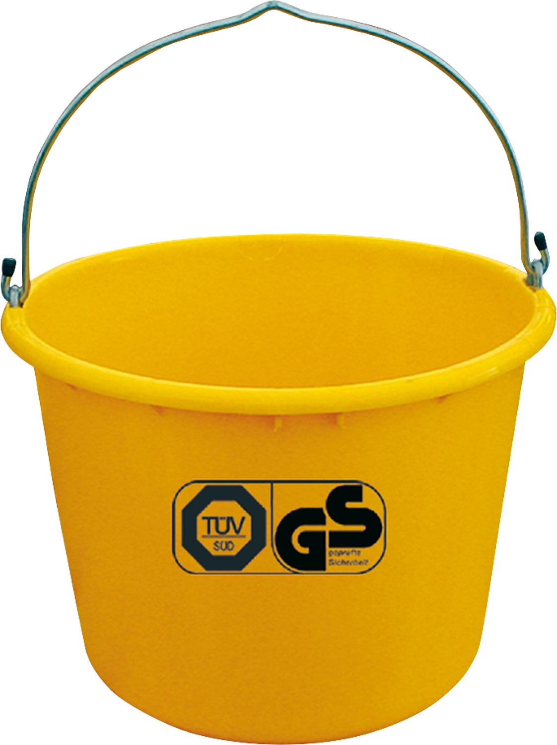 Baueimer 20 Liter gelb kranbar,TÜV VPE = 5 Stück