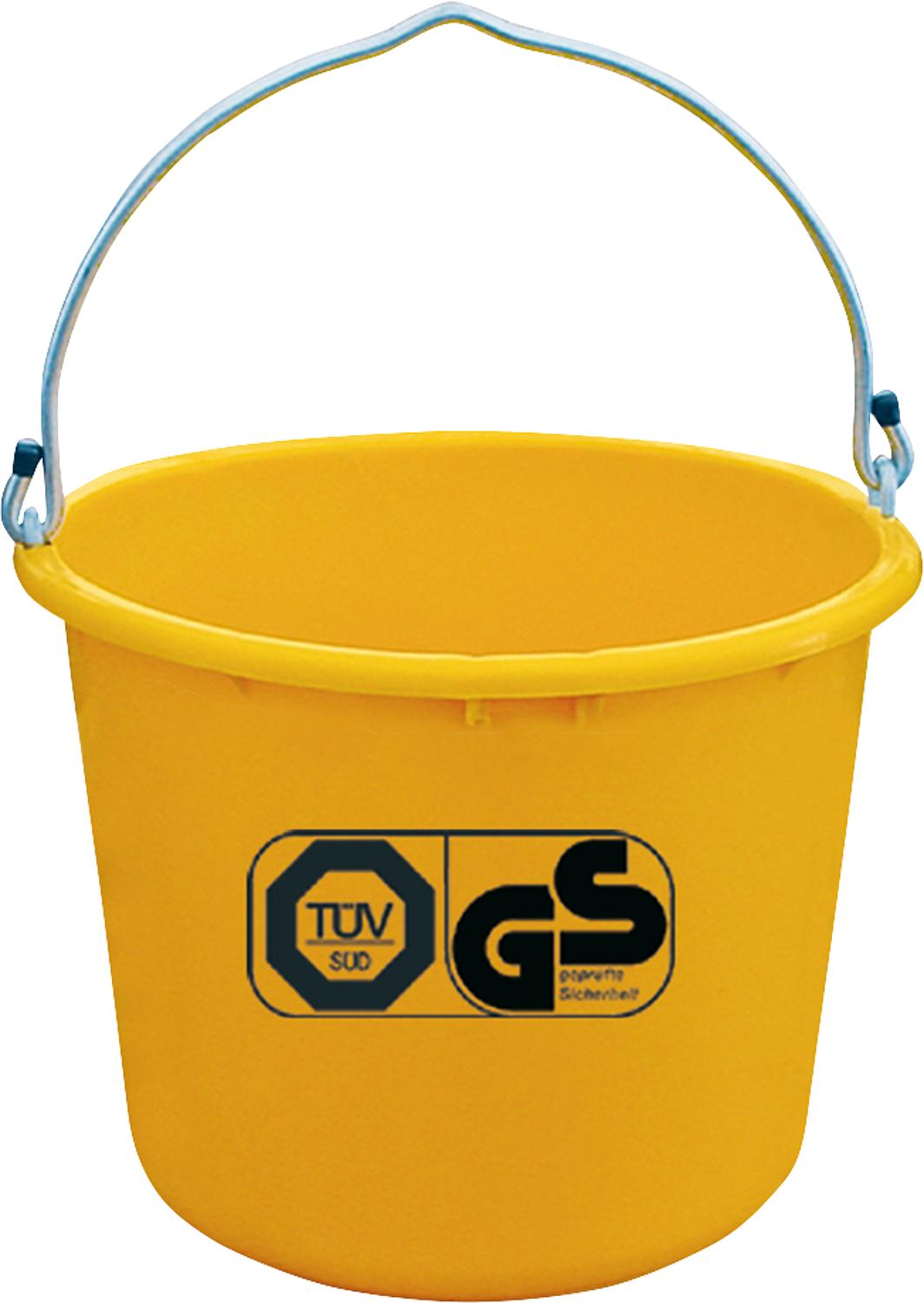 Baueimer 20 Liter gelb kranbar,TÜV VPE = 5 Stück