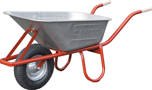 Capito wheelbarrow with deep hopper, Eurocar, 100l deep hopper, pneumatic tire, assembled