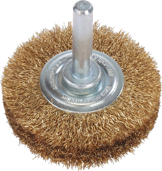 Brosses rondes, tige de ø 6 mm, fil de laiton