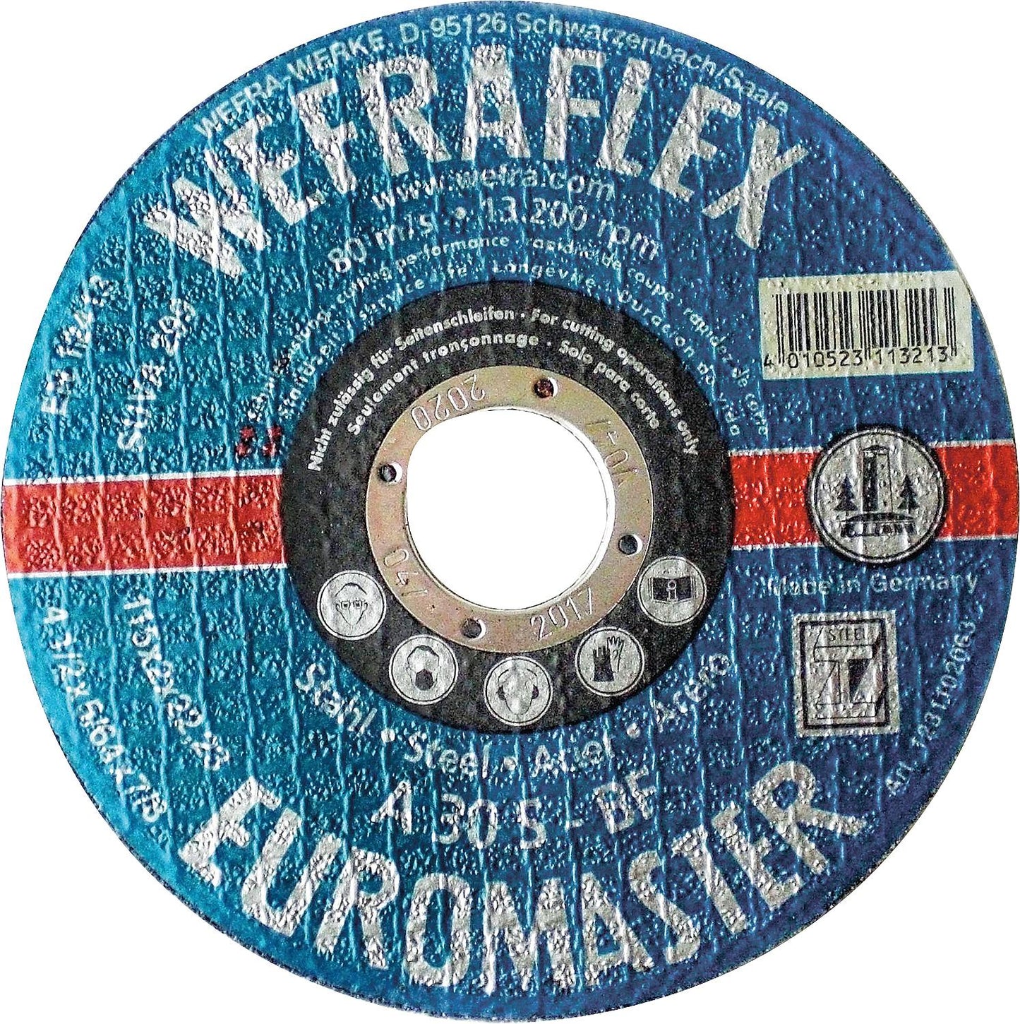 Euromaster blue straight cutting disc for steel 115 x 2 x 22 mm