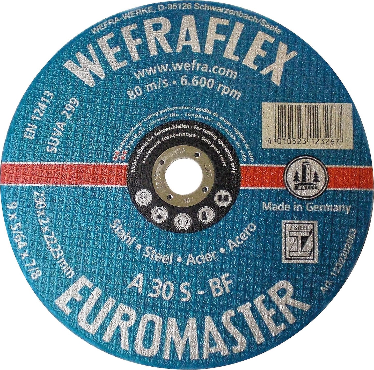 Euromaster blue straight cutting disc for steel 115 x 2 x 22 mm