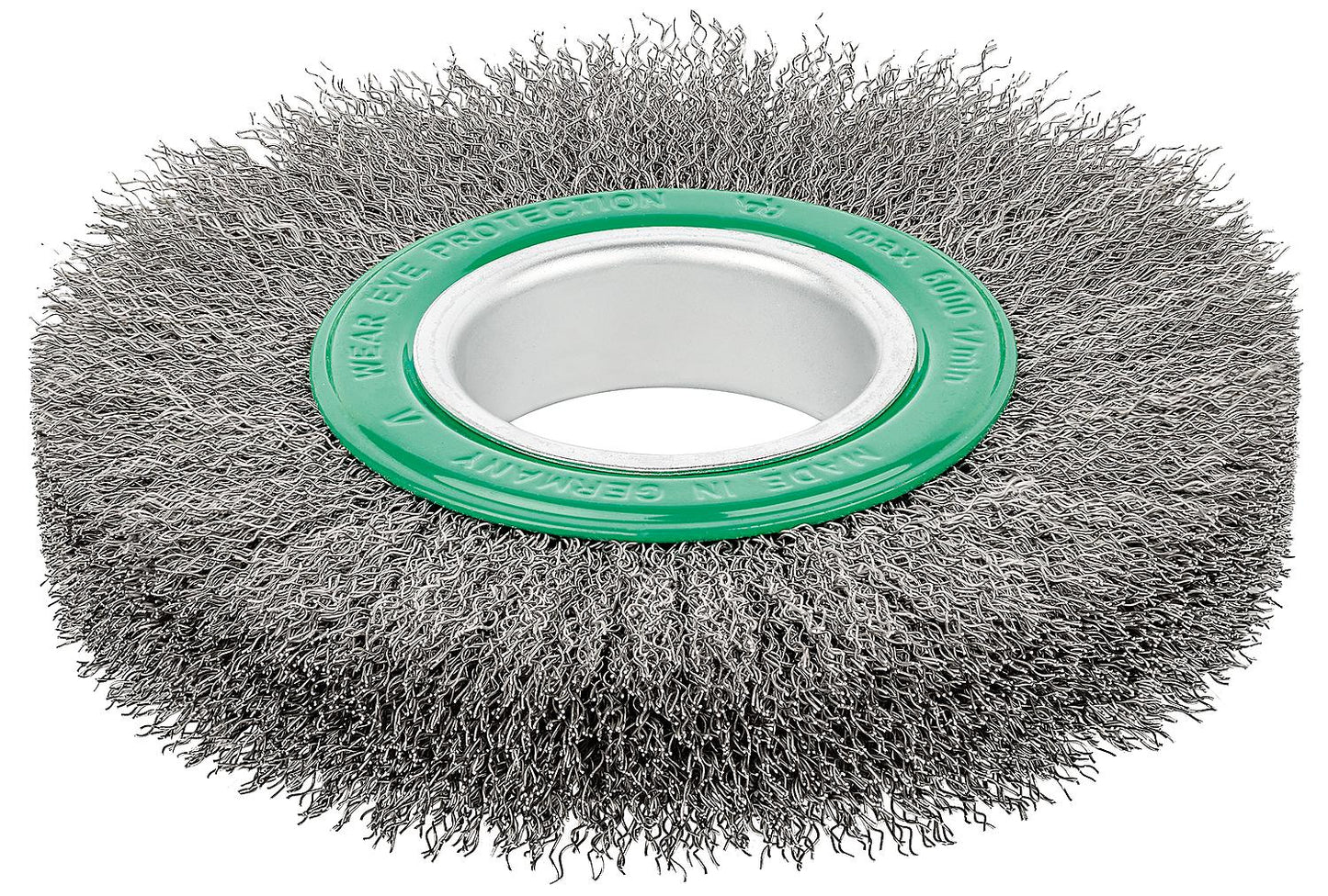 Round brush made of corrugated stainless steel wire, 0.30mm diameter, 150mm hole diameter, 50mm