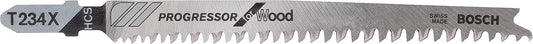 Lames de scie sauteuse BOSCH T234X, longueur 117 mm, lot de 5, pour des coupes nettes et droites dans le bois