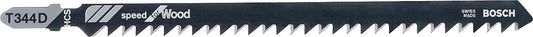 Lames de scie sauteuse BOSCH T344D, longueur 152 mm, lot de 3, pour des coupes droites et rapides dans le bois