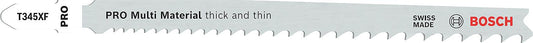 Lames de scie sauteuse BOSCH T345XF, longueur 132 mm, lot de 5, pour bois et métal