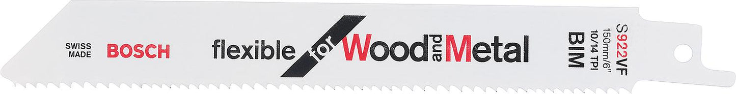 Lames de scie alternative à queue universelle S922VF pour bois et métal