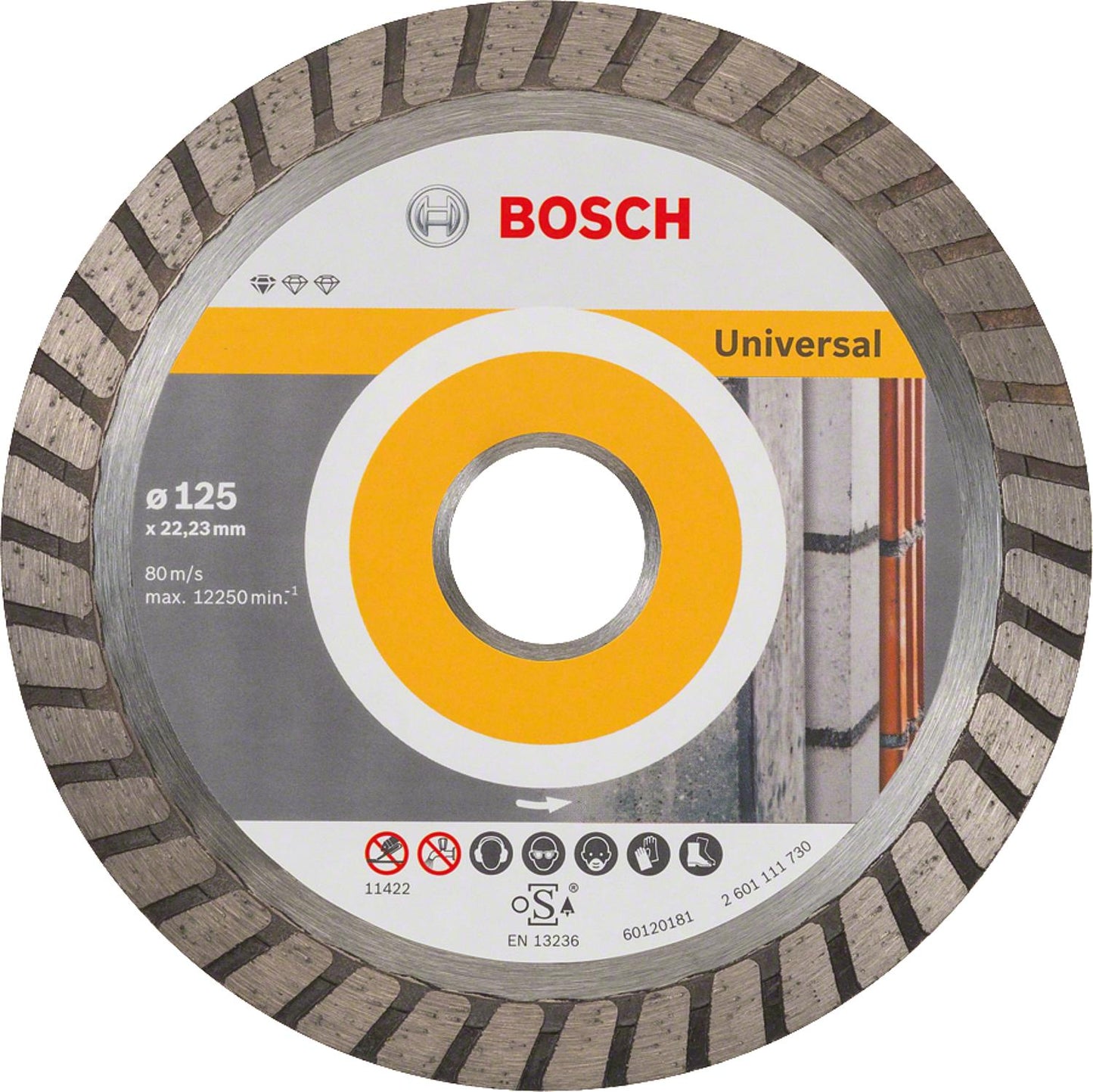 Diamond cutting disc BOSCH Universal Turbo Ø 125 x 22.23 x 2.0mm