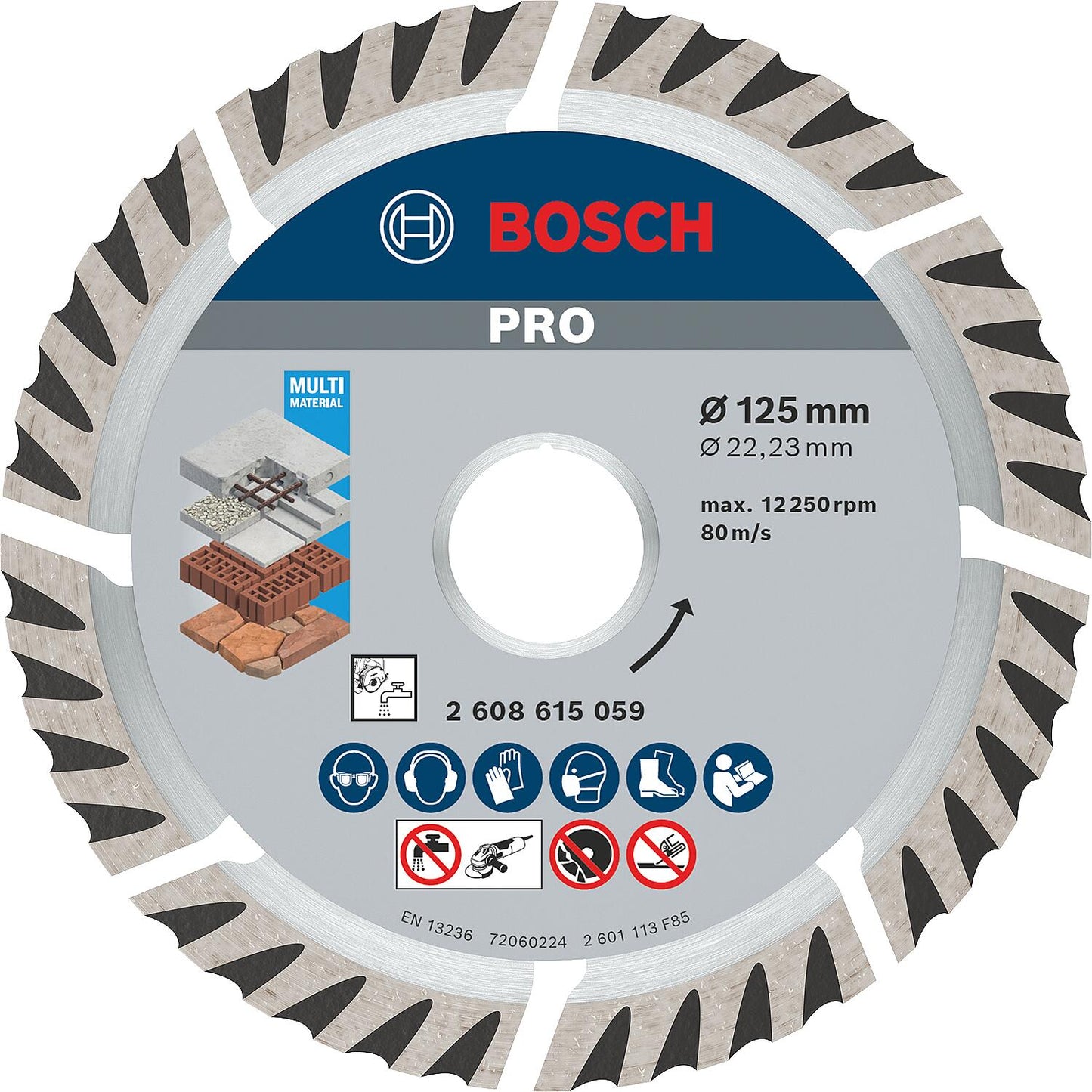 Diamond cutting disc BOSCH Standard for Universal Ø 115 x 22.23 x 2.0mm