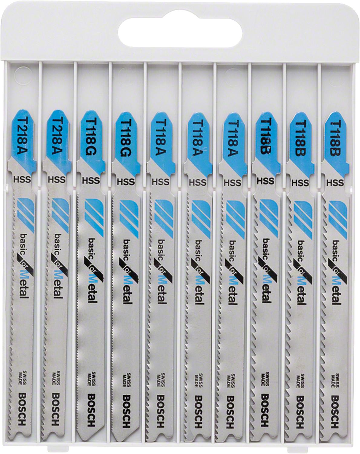 Jeu de 10 lames de scie sauteuse BOSCH® pour la découpe du métal