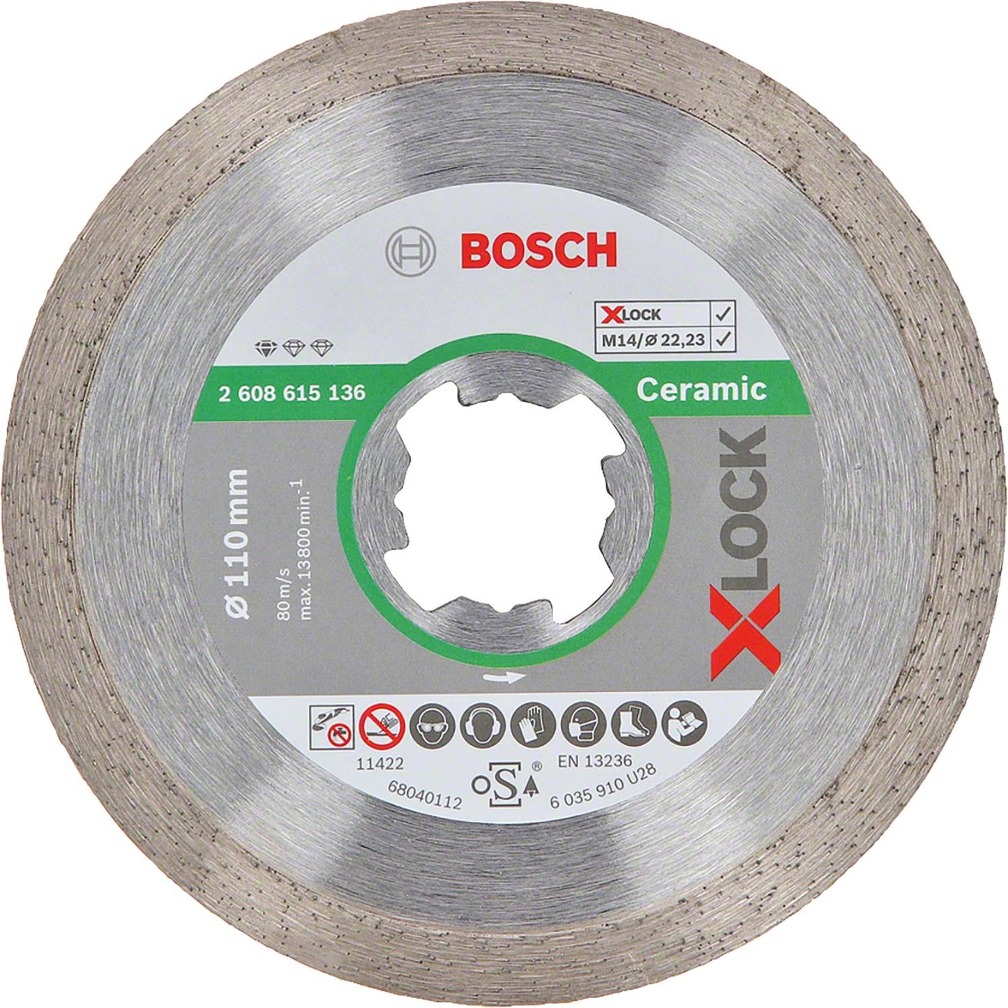 BOSCH® Diamond Standard cutting disc for ceramic with X-Lock mount Ø 115 mm