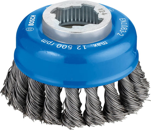 Topfbürste BOSCH® mit X - Lock Aufnahme Ø 75 mm 0,5 mm Stahldraht