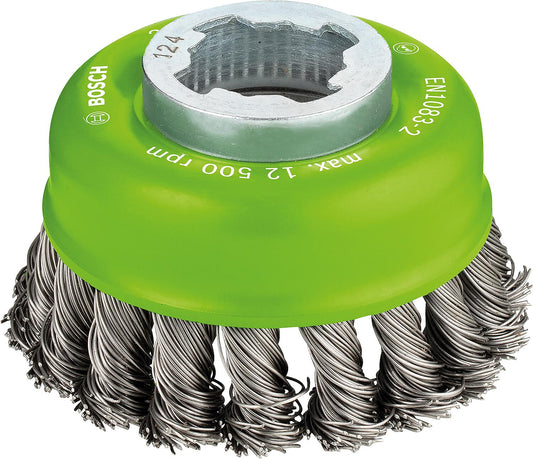 Topfbürste BOSCH® mit X - Lock Aufnahme Ø 75 mm 0,5 mm Edelstahldraht