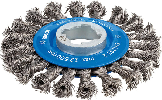 Zopfbürste BOSCH® mit X-Lock Aufnahme Ø 115 mm 0,5 mm Stahldraht