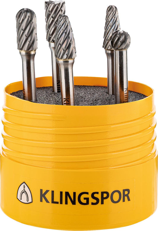 KLINGSPOR 5-piece carbide milling cutter set with special toothing