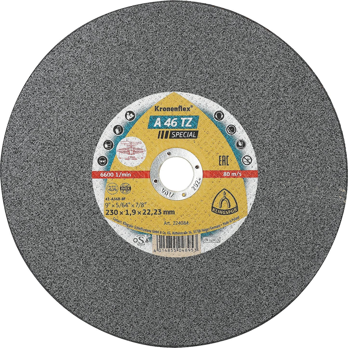 Disque à tronçonner KLINGSPOR A 46 TZ SPECIAL INOX 115 x 1,6 x 22,23 mm